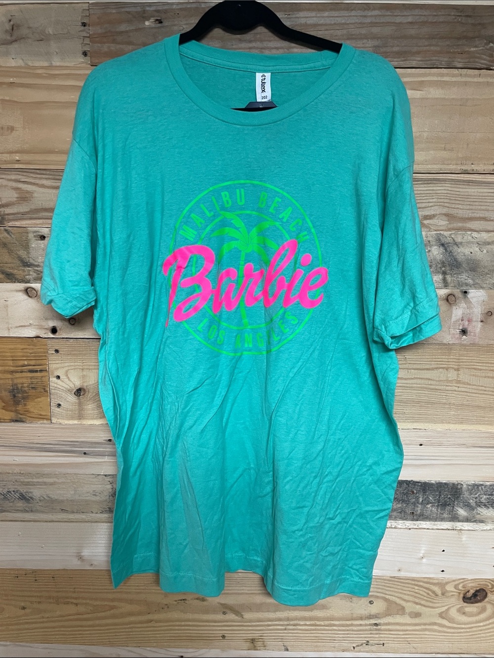Tultex size XL Green Malibu Barbie Graphic Short Sleeve Crewneck Soft T-Shirt